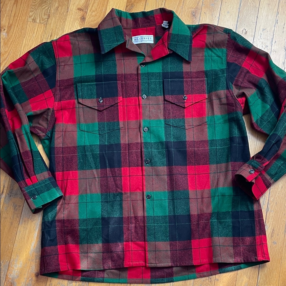 Custom D.L. Cerney New York Plaid Wool Mens Shirt
